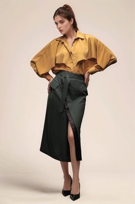 Ochre yellow layered shirt 2