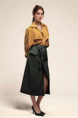 Ochre yellow layered shirt 4