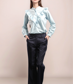Sky blue frill shirt