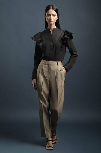 Black frill shirt