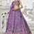 Purple Tissue sequin embroidery Semi Stitched Lehenga choli with Dupatta