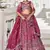Burgundy Tissue sequin embroidery Semi Stitched Lehenga choli with Dupatta