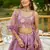 lavender Satin sequin embroidery Semi Stitched Lehenga choli with Dupatta
