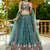 Teal Satin sequin embroidery Semi Stitched Lehenga choli with Dupatta