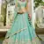 Sea Green Chinnon sequin embroidery Semi Stitched Lehenga choli with Dupatta