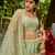 Lime Green Chinnon sequin embroidery Semi Stitched Lehenga choli with Dupatta