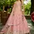 Pink Chinnon sequin embroidery Semi Stitched Lehenga choli with Dupatta