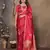 magenta Satin silk floral motifs zari weaving banarasi saree