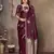 maroon Satin silk floral motifs zari weaving banarasi saree