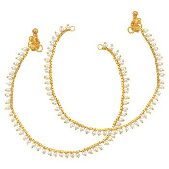 Ethnic Indian Bollywood Fashion Jewelry Set Beaded Anklet Set 1