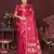 pink Satin silk floral motifs zari weaving banarasi saree