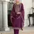 Purple embroidered muga silk pakistani salwar suit