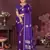 purple Satin silk floral motifs zari weaving banarasi saree