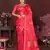 redise pink Satin silk floral motifs zari weaving banarasi saree