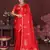 red Satin silk floral motifs zari weaving banarasi saree