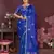 royal blue Satin silk floral motifs zari weaving banarasi saree