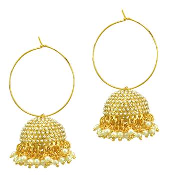 Ethnic Indian Bollywood Fashion Jewelry Set Hoop Jhumki Earrings 1