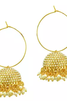 Ethnic Indian Bollywood Fashion Jewelry Set Hoop Jhumki Earrings