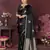 black Satin silk floral print zari weaving banarasi saree