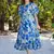 Blue & White Digital Print Rayon Kurti