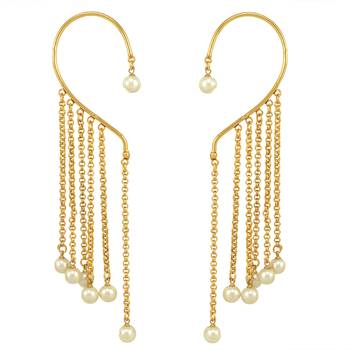 Ethnic Indian Bollywood Fashion Jewelry Set Non-pierced Cuff Earrings 1