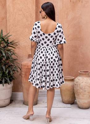 White Digital Print Rayon Kurti 2