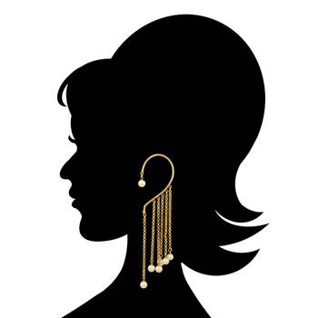 Ethnic Indian Bollywood Fashion Jewelry Set Non-pierced Cuff Earrings 2