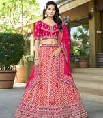 Rani Pink Viscose Jacquard Lehenga Choli Set