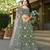 Green Embroidered Lehenga Choli In Tissue