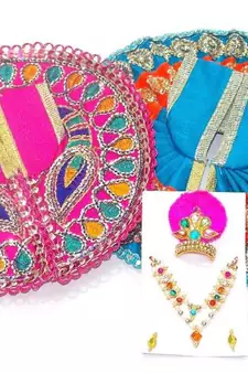 6.5'' Zari And Thread Work Poshak And Shringar