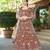 Brown Tissue Embellished Lehenga Choli