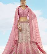 Pink Silk Sequins Reception Lehenga Choli