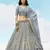 Grey & Light Blue Silk Blend Embroidered Wedding Lehenga Choli