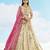 Cream & Pink Silk Wedding Lehenga Choli with Embroidery & Stone Work