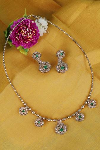 Elegant golden boll flower design gold plated matinee for women and girls