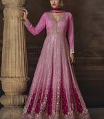 Light pink georgette embroidered designer anarkali suit