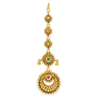 Ethnic Indian Bollywood Fashion Jewelry Set Zircon Maang Tikka 1