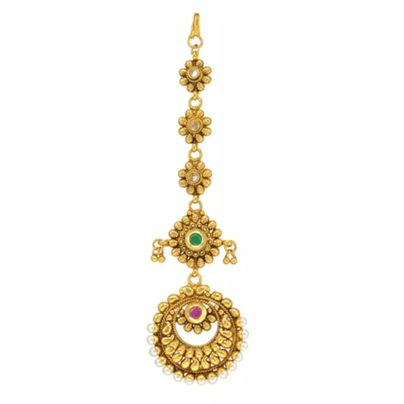 Ethnic Indian Bollywood Fashion Jewelry Set Zircon Maang Tikka