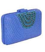 Azure blue bloom clutch