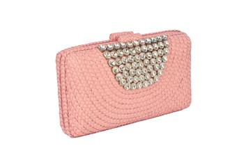Blush pink glint clutch 1