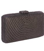 Onyx black weave clutch