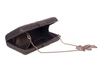 Onyx black weave clutch 2