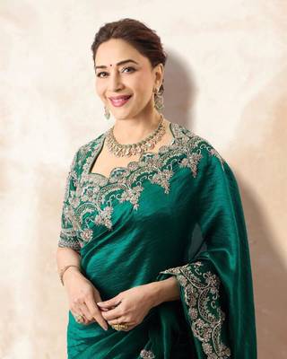Emerald Green Rangoli Silk blend Embroidered Saree 2