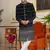 black indo-western sherwani for men with silver thread embroidery