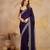 Trendmalls Purple Art Silk Embroidery Saree with Unstitched Blouse