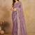Trendmalls purple Soft Net Embroidery Saree with Unstitched Blouse