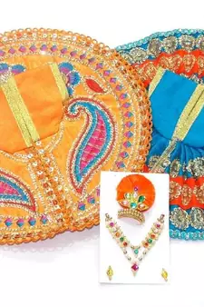 8'' Zari And Thread Work Poshak And Shringar