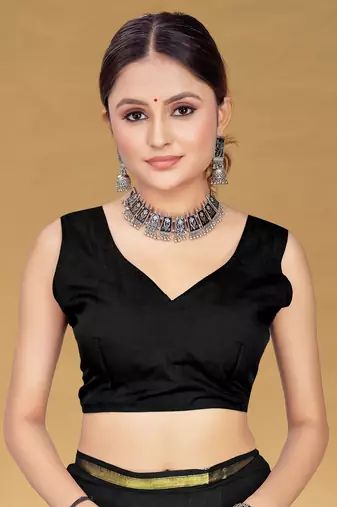 Black soft pure cotton bagru printed saree with printed blouse piece