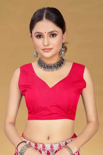 Pink soft pure cotton bagru printed saree with printed blouse piece