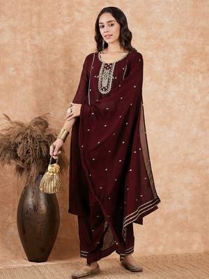 Art Silk Embroidery New Salwar Suit Set for Women  1